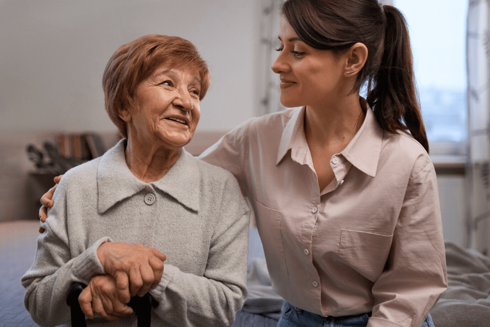 lady Caring for elderly loved one