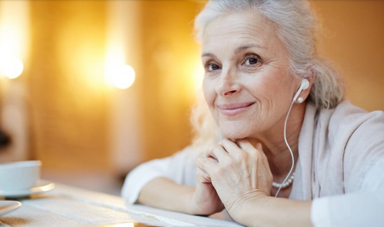 Seniors listening to music