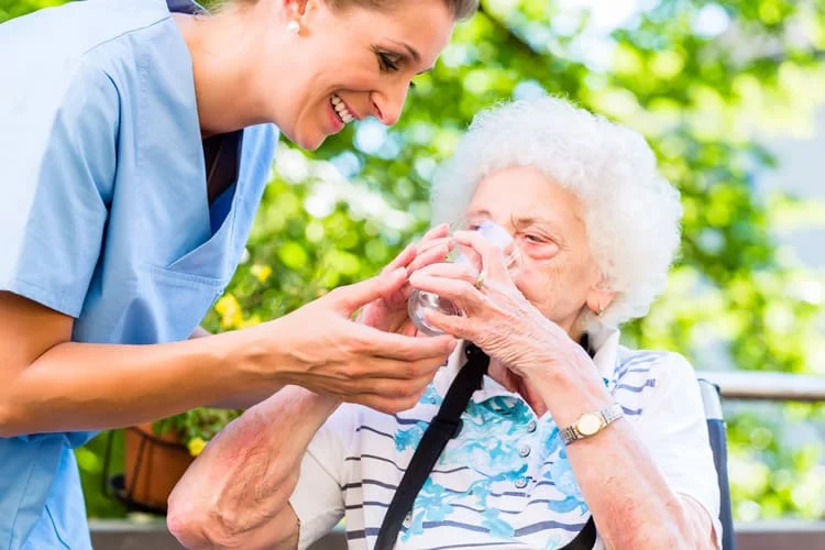 Caregiver Services Caregiver Assisting with In Home Care for Seniors